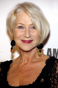 Helen Mirren - sleek and silver hairstyle