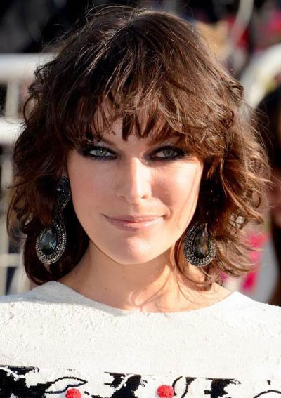 Milla Jovovich Curly Bob With Bangs Careforhair Co Uk