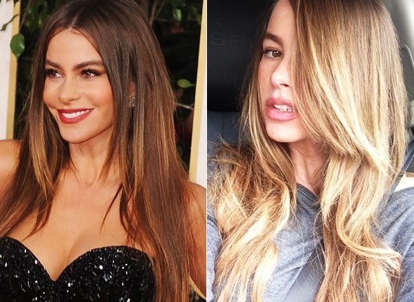 Sofia Vergara Long Hairstyle in Brunette and Blonde