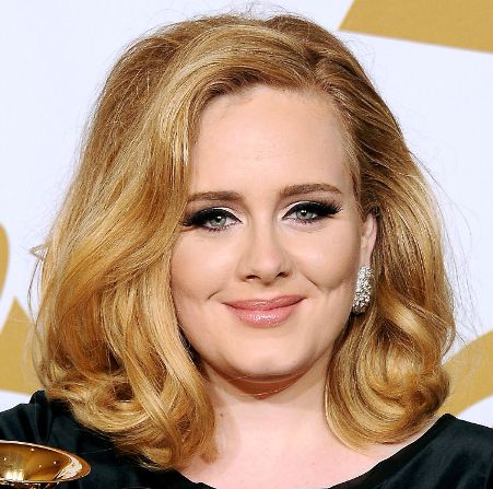 Adele Blonde Medium Length Glamorous Curly Formal Hairstyle