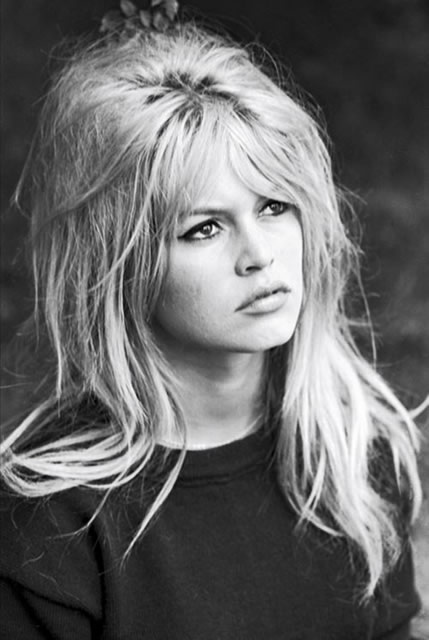 Brigitte Bardot messy bedhead look from the 60s; long blonde wavy locks
