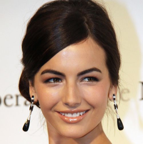 Camilla Belle Dark Brown Hair In Elegant Sleek Formal Hairdo