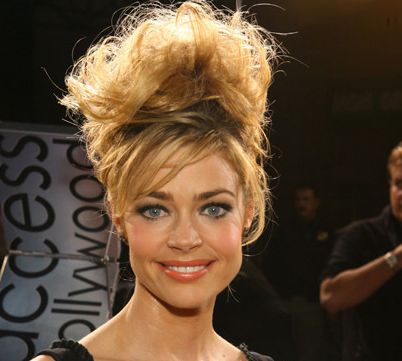 Denise Richards Long Hair In Vintage Messy Beehive Hairdo