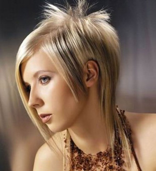 Edgy Short Blonde Assymetrical Straight Hair Cut Careforhair Co