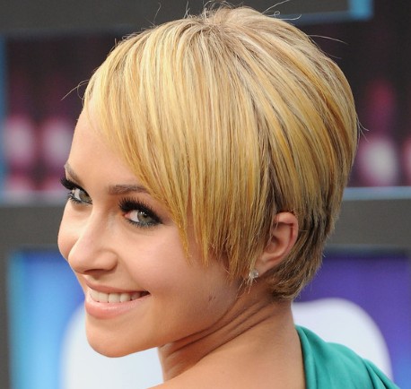 Hayden Panettiere Chic Short Blonde Straight Hairstyle For