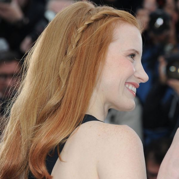 Jessica Chastain Long Thick Red Hair With Subtle Braid