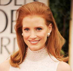 Jessica Chastain Red Bouffant hair