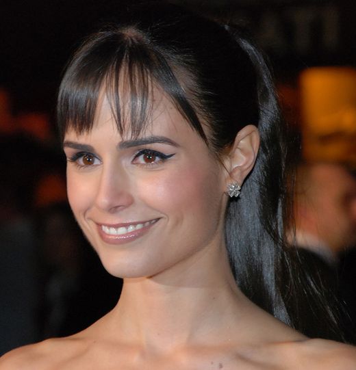 Jordana Brewster Long Straight Dark Brown Hair In Sleek Ponytail