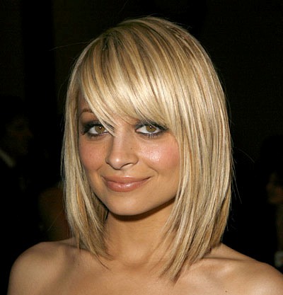 Nicole Richie Sleek Straight Medium Blonde Hair With Side