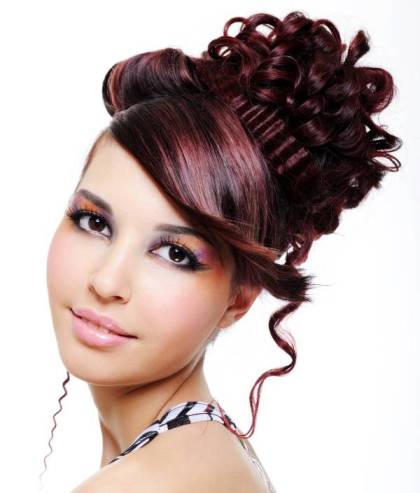 Red Hair In Modern Edgy Prom Updo Hairdo For Fine Hair