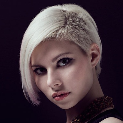 Short Straight Blonde Edgy Fierce Undercut Hairstyle