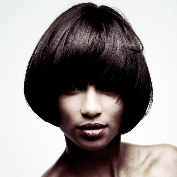 Thick Straight Black Hair In Short Cropped Hairstyle For