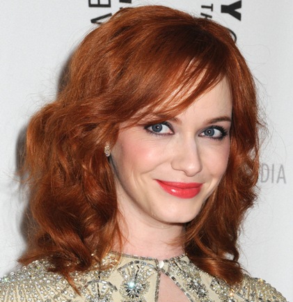 christina-hendricks-medium-length-red-wavy-pretty-hairstyle ...