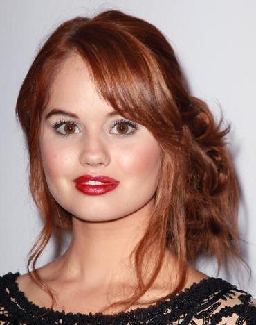 debby-ryan-long-red-layered-hair-with-top-layer-in-side-bun ...